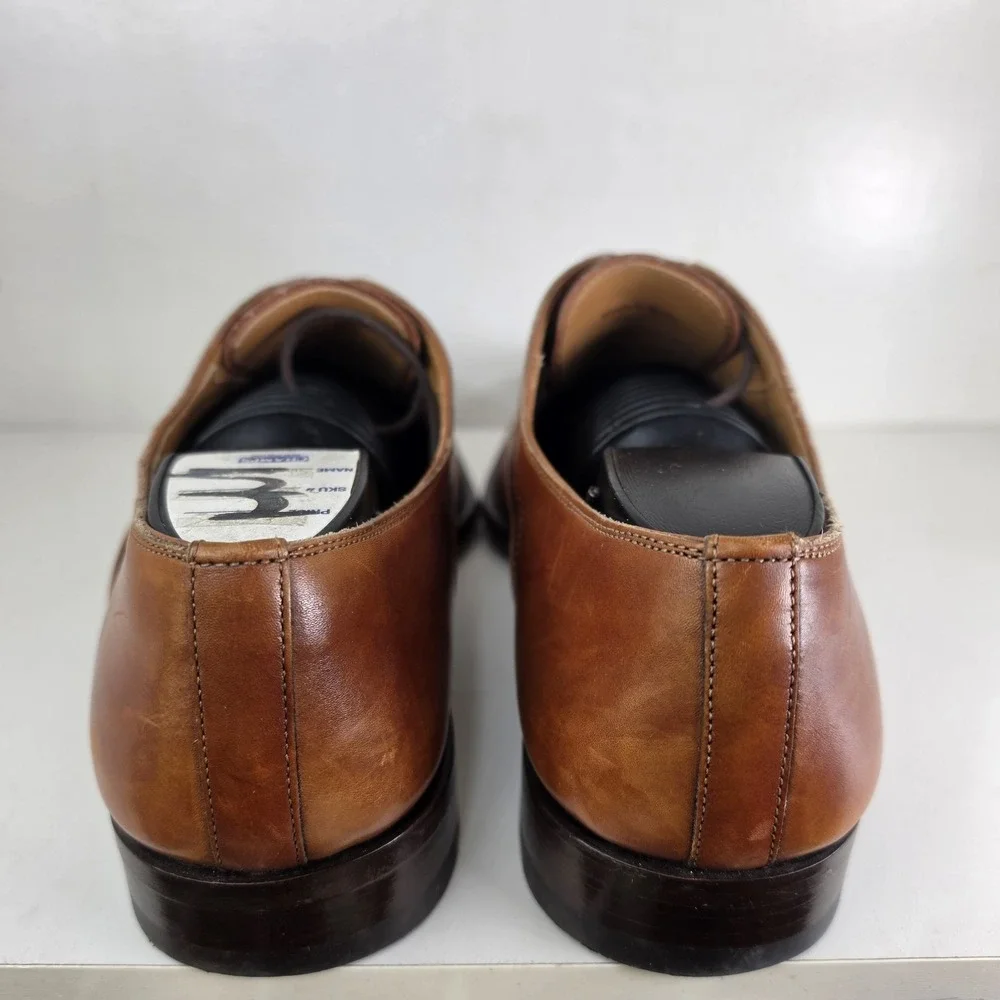 Magnanni Segovia Curri Brown Cap Toe Lace Up Oxford Shoes Sz 8M US 15959 Burnish
